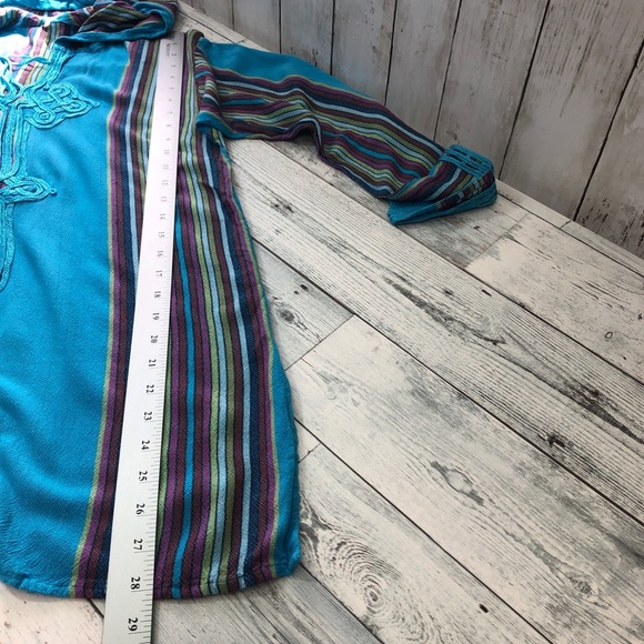 Hooded Kaftan Tuniek Multicolored - Picture 8 of 9